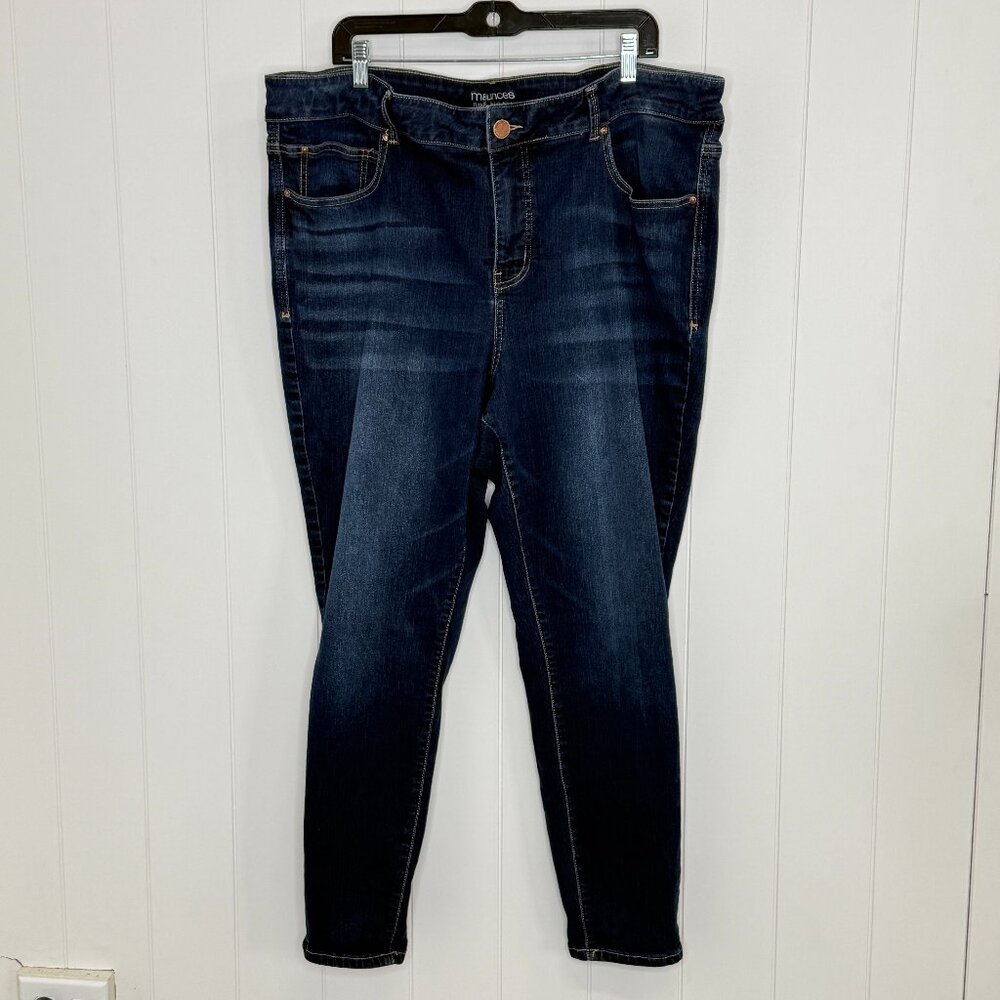 Maurices Everflex High-Rise Skinny Jeans 24W Regular 24W x 28 Faded Whiskering